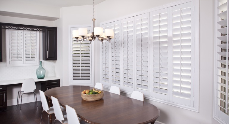 white shutters in Fort Myers dining room
